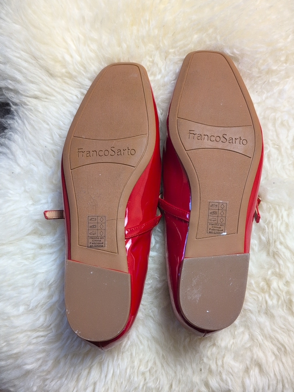 Franco Sarto Valie Red Patent Mary Jane Flats Size 8 - Picture 5 of 6